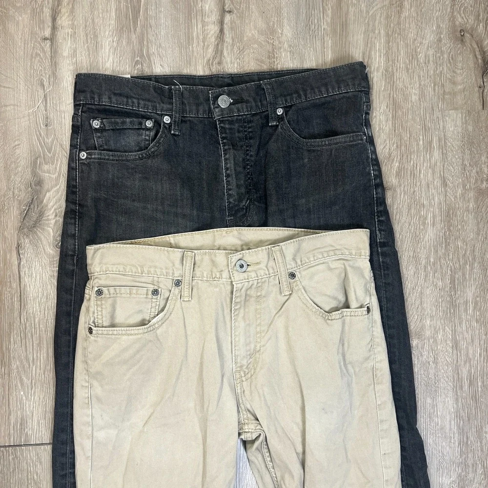 Lot of 2 Levi's 511 513 Pants Men's 32x32 Slim Tapered Pants Charcoal Gray Chino